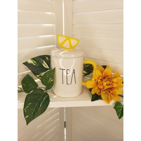 RAE DUNN LEMON/TEA 20 OZ MUG - Picture 1 of 3